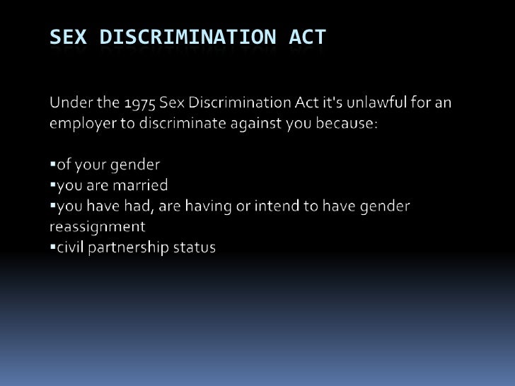 Information about sex discrimination act